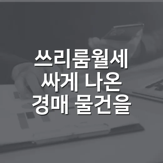 쓰리룸월세 싸게 나온 경매 물건을 다시 계산해봤더니 - 요약
