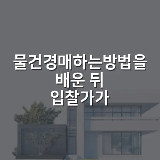 물건경매하는방법을 배운 뒤 입찰가가 달라졌다 - 요약