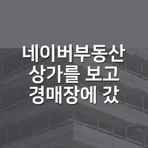 네이버부동산 상가를 보고 경매장에 갔다가 멈춘 이유 - 요약