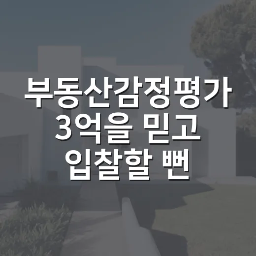 부동산감정평가 3억을 믿고 입찰할 뻔했다 - 요약