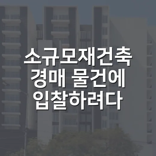 소규모재건축 경매 물건에 입찰하려다 멈춘 이유 - 요약