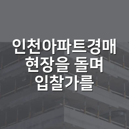 인천아파트경매 현장을 돌며 입찰가를 낮춘 이유 - 요약