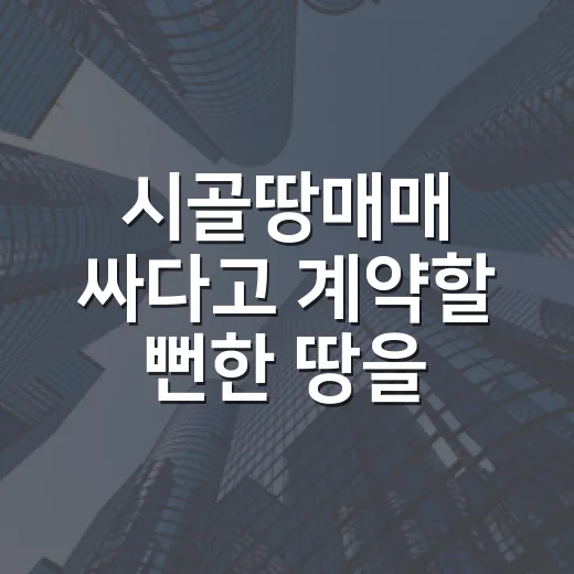 시골땅매매 싸다고 계약할 뻔한 땅을 다시 보니 - 요약