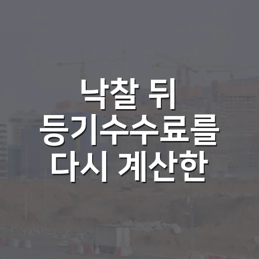 낙찰 뒤 등기수수료를 다시 계산한 이유 - 요약