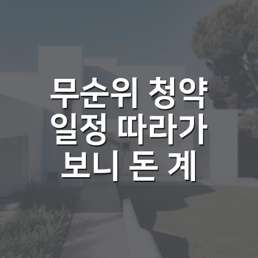 무순위 청약 일정 따라가 보니 돈 계산이 먼저였다 - 요약