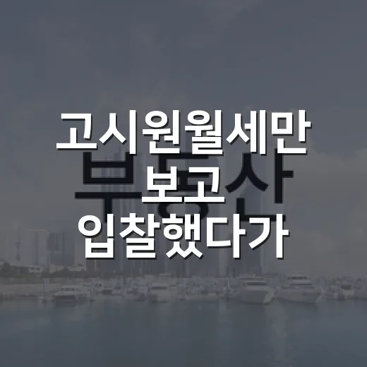 고시원월세만 보고 입찰했다가 계산을 다시 한 이유 - 요약