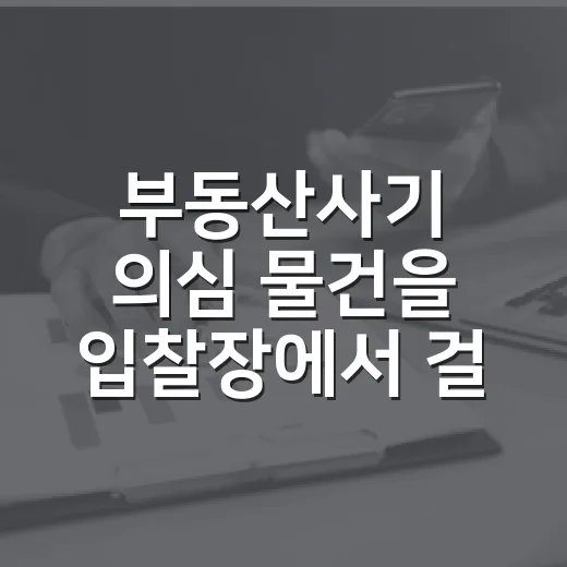 부동산사기 의심 물건을 입찰장에서 걸러낸 이야기 - 요약