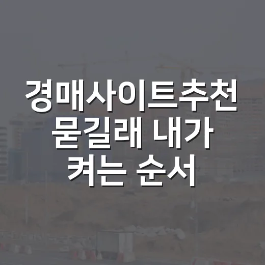 경매사이트추천 묻길래 내가 켜는 순서대로 보여줬다 - 요약