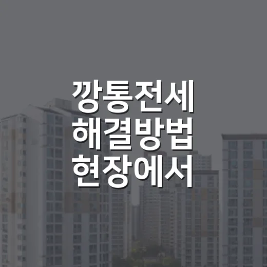 깡통전세 해결방법 현장에서 순서를 바꿨더니 - 요약