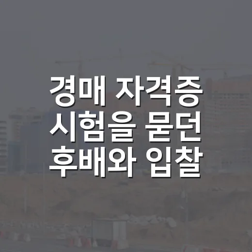 경매 자격증 시험을 묻던 후배와 입찰장에 갔다 - 요약