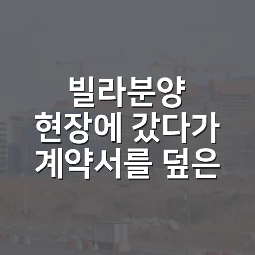 빌라분양 현장에 갔다가 계약서를 덮은 이유 - 요약