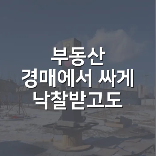 부동산 경매에서 싸게 낙찰받고도 손해 볼 뻔했다 - 요약