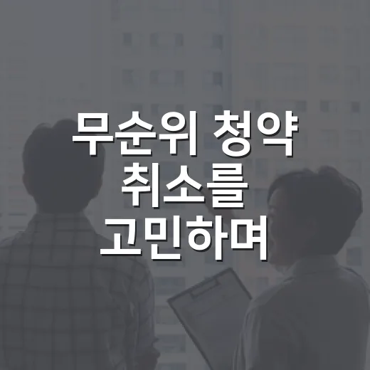 무순위 청약 취소를 고민하며 계약금부터 다시 계산했다 - 요약