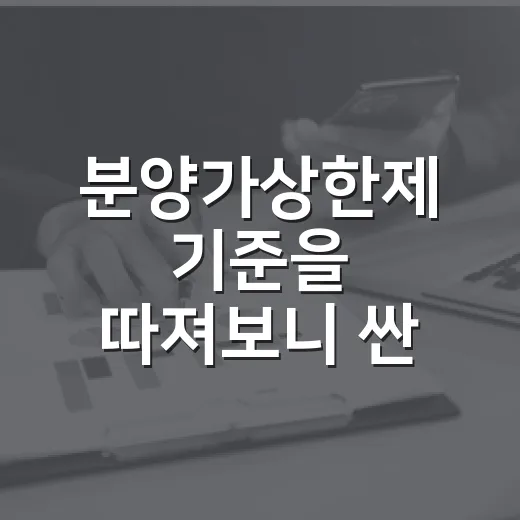분양가상한제 기준을 따져보니 싼 집도 계산이 달랐다 - 요약