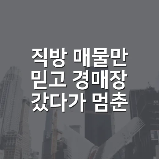 직방 매물만 믿고 경매장 갔다가 멈춘 이유 - 요약