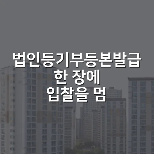 법인등기부등본발급 한 장에 입찰을 멈춘 날 - 요약