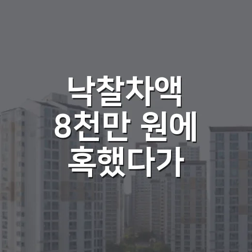 낙찰차액 8천만 원에 혹했다가 계산을 다시 해봤다 - 요약