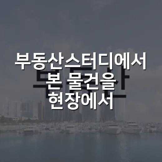 부동산스터디에서 본 물건을 현장에서 접은 이유 - 요약