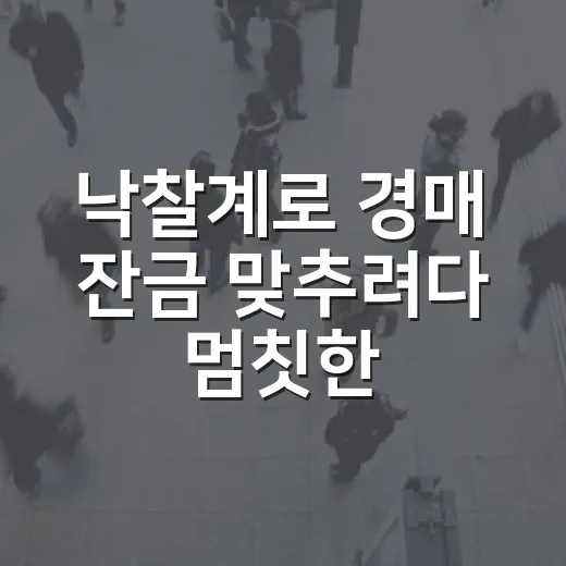 낙찰계로 경매 잔금 맞추려다 멈칫한 이유 - 요약