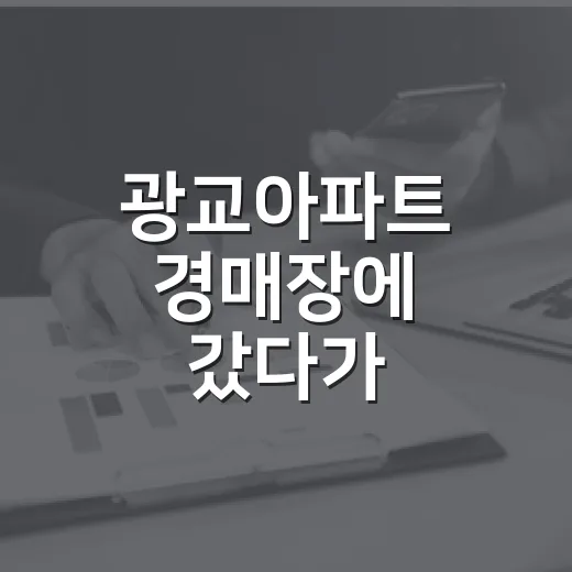 광교아파트 경매장에 갔다가 입찰표를 접은 이유 - 요약