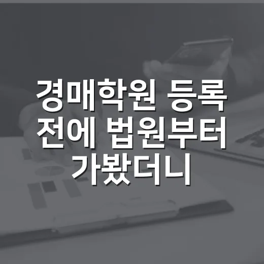 경매학원 등록 전에 법원부터 가봤더니 - 요약