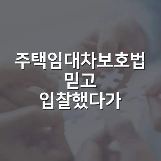 주택임대차보호법 믿고 입찰했다가 보증금에 놀란 날 - 요약