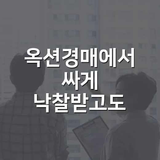 옥션경매에서 싸게 낙찰받고도 겁이 났던 이유 - 요약