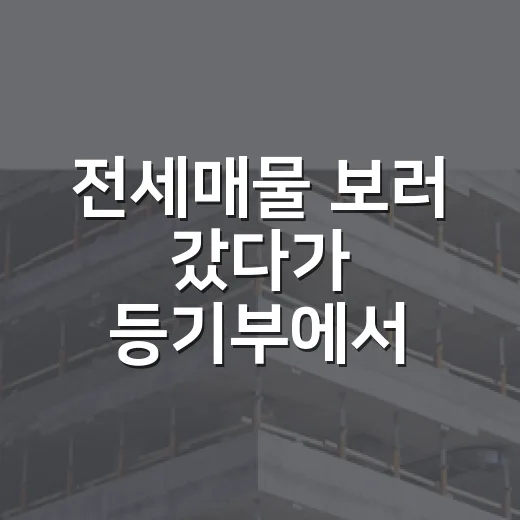 전세매물 보러 갔다가 등기부에서 멈춘 이야기 - 요약