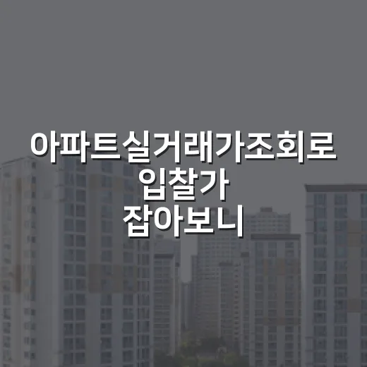 아파트실거래가조회로 입찰가 잡아보니 빠진 게 있었다 - 요약