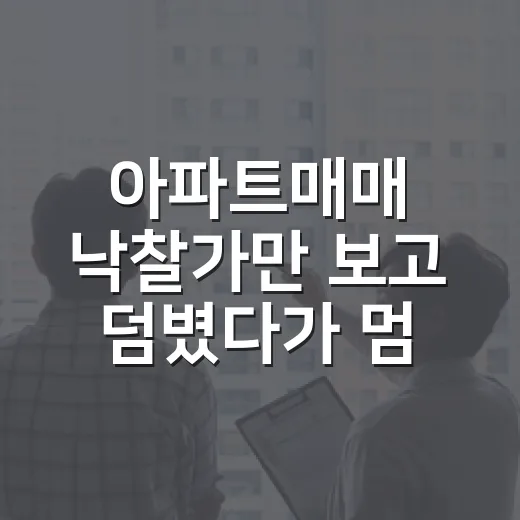 아파트매매 낙찰가만 보고 덤볐다가 멈춘 날 - 요약