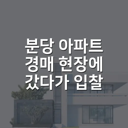 분당 아파트 경매 현장에 갔다가 입찰가를 낮춘 이유 - 요약