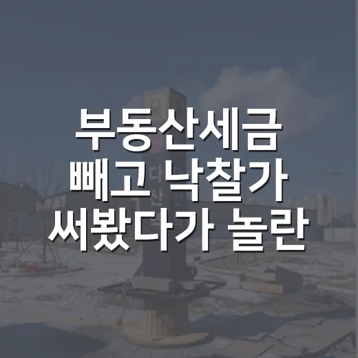 부동산세금 빼고 낙찰가 써봤다가 놀란 날 - 요약