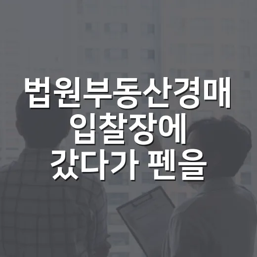법원부동산경매 입찰장에 갔다가 펜을 내려놓은 이유 - 요약