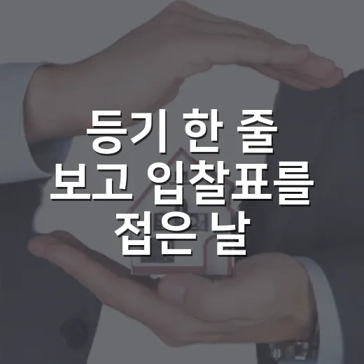 등기 한 줄 보고 입찰표를 접은 날 - 요약