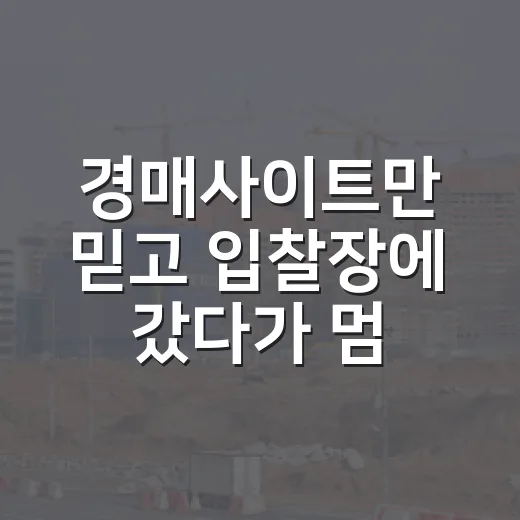 경매사이트만 믿고 입찰장에 갔다가 멈춘 이유 - 요약