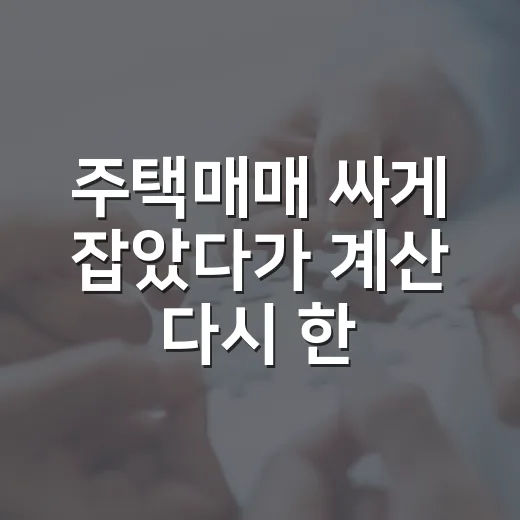 주택매매 싸게 잡았다가 계산 다시 한 날 - 요약