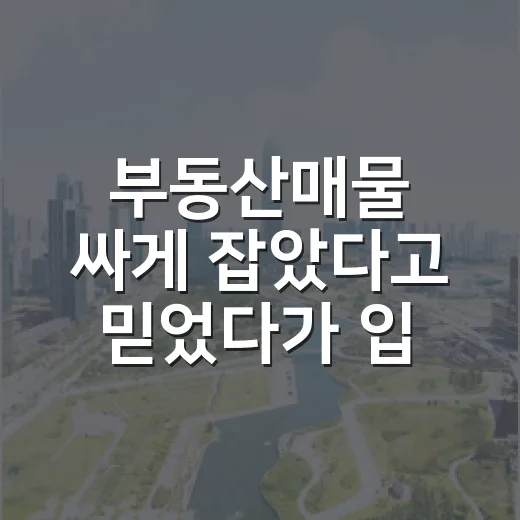 부동산매물 싸게 잡았다고 믿었다가 입찰을 접은 날 - 요약