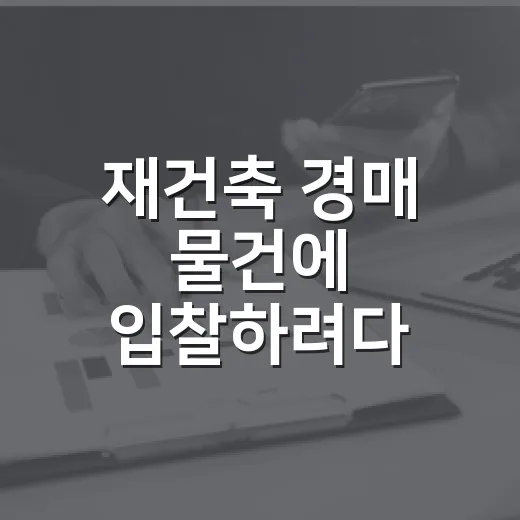 재건축 경매 물건에 입찰하려다 멈춘 이유 - 요약