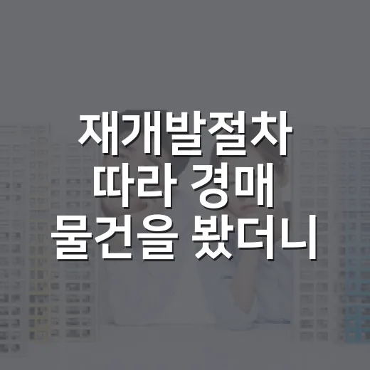 재개발절차 따라 경매 물건을 봤더니 가격보다 권리가 먼저였다 - 요약