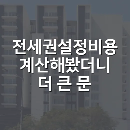 전세권설정비용 계산해봤더니 더 큰 문제가 보였다 - 요약
