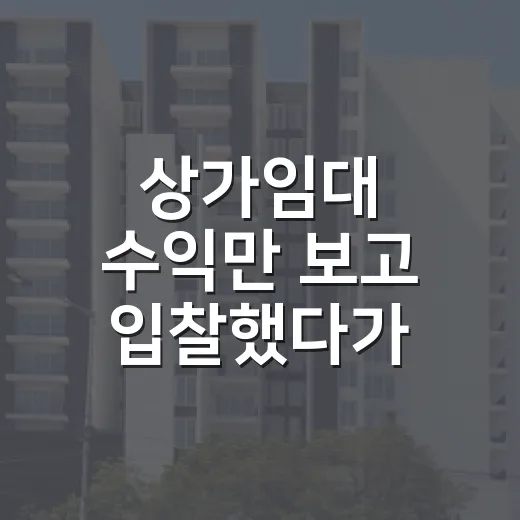 상가임대 수익만 보고 입찰했다가 멈춘 이유 - 요약