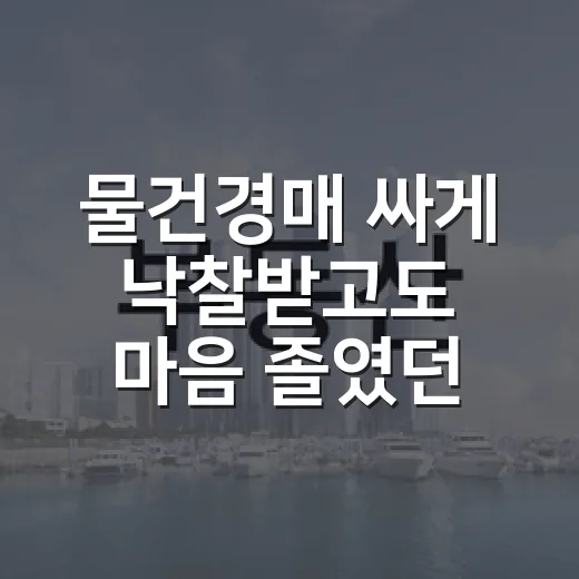 물건경매 싸게 낙찰받고도 마음 졸였던 이유 - 요약