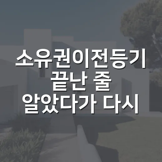 소유권이전등기 끝난 줄 알았다가 다시 법원에 간 날 - 요약