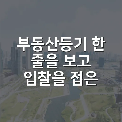 부동산등기 한 줄을 보고 입찰을 접은 날 - 요약
