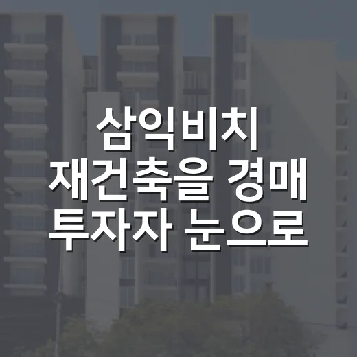 삼익비치 재건축을 경매 투자자 눈으로 다시 봤다 - 요약