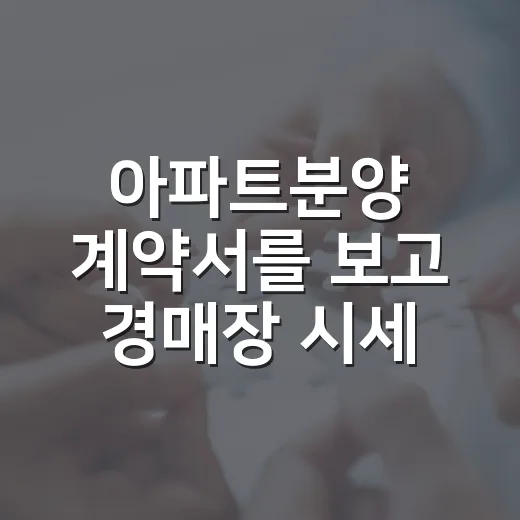 아파트분양 계약서를 보고 경매장 시세를 다시 봤다 - 요약