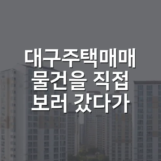 대구주택매매 물건을 직접 보러 갔다가 입찰을 접은 이유 - 요약