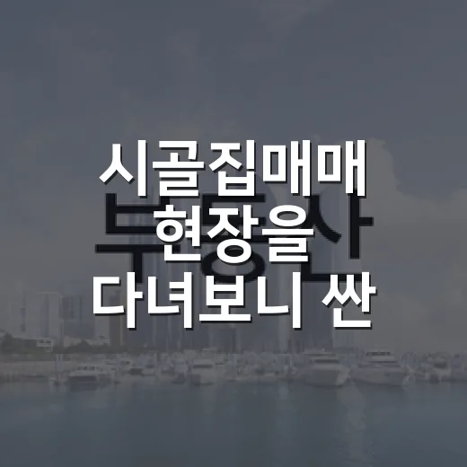 시골집매매 현장을 다녀보니 싼 집엔 이유가 있었다 - 요약