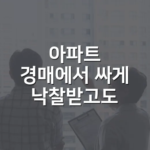 아파트 경매에서 싸게 낙찰받고도 마음 졸인 이야기 - 요약