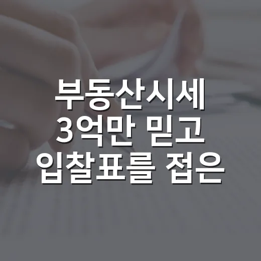부동산시세 3억만 믿고 입찰표를 접은 이유 - 요약
